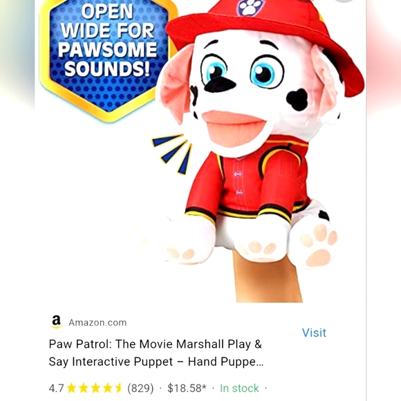 The Movie Marshall Play & Say Interactive Puppet – Hand Puppet With Sounds & Paw - Picture 1 of 7